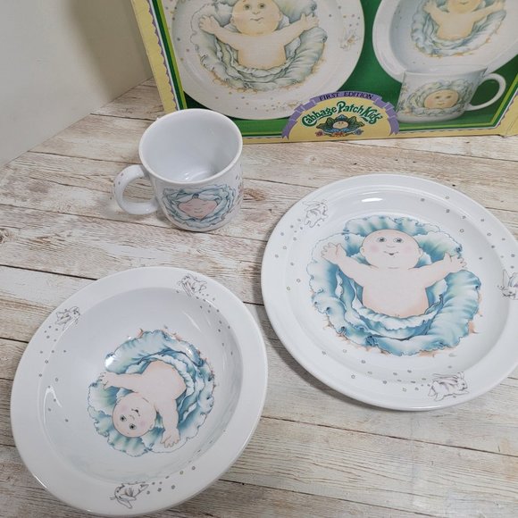 Cabbage Patch Kid 1985 First Edition Dish Set Plate Bowl Saucer - Picture 4 of 16
